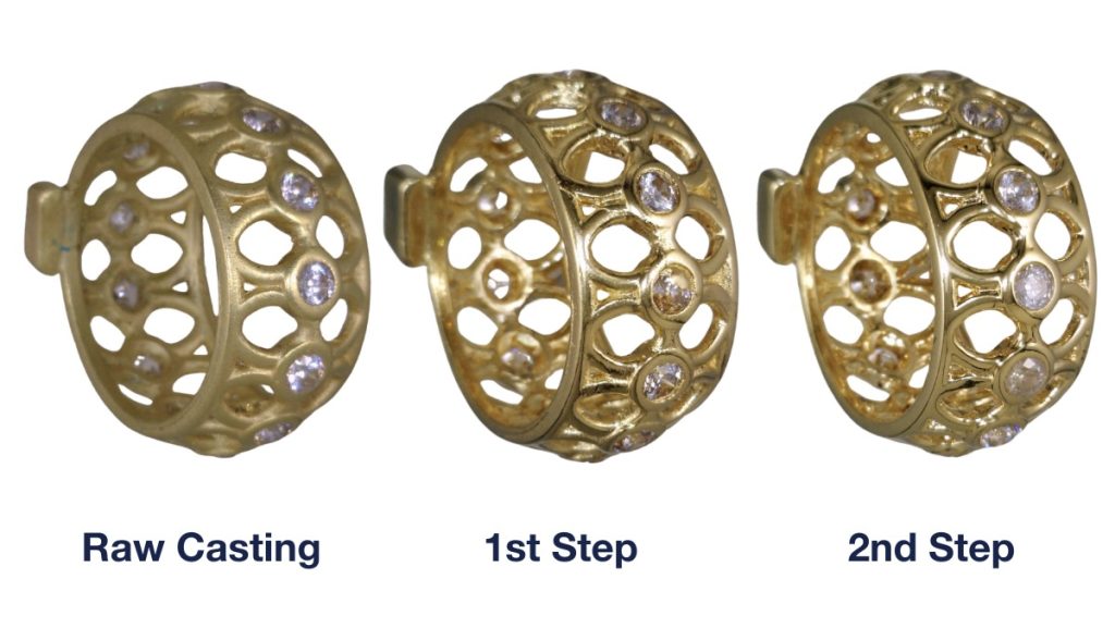 Electropolishing Results from Raw Casting through first and second step processes